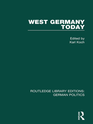 cover image of West Germany Today (RLE